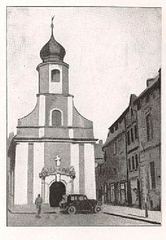 Dzisiejszy kościół prawosławny św. Piotra i Pawła. Na zdjęciu jeszcze jako katolicki pw. Marii Panny. Cudem nie został zniszczony po 1945 roku. Komuniści urządzili w nim magazyny.