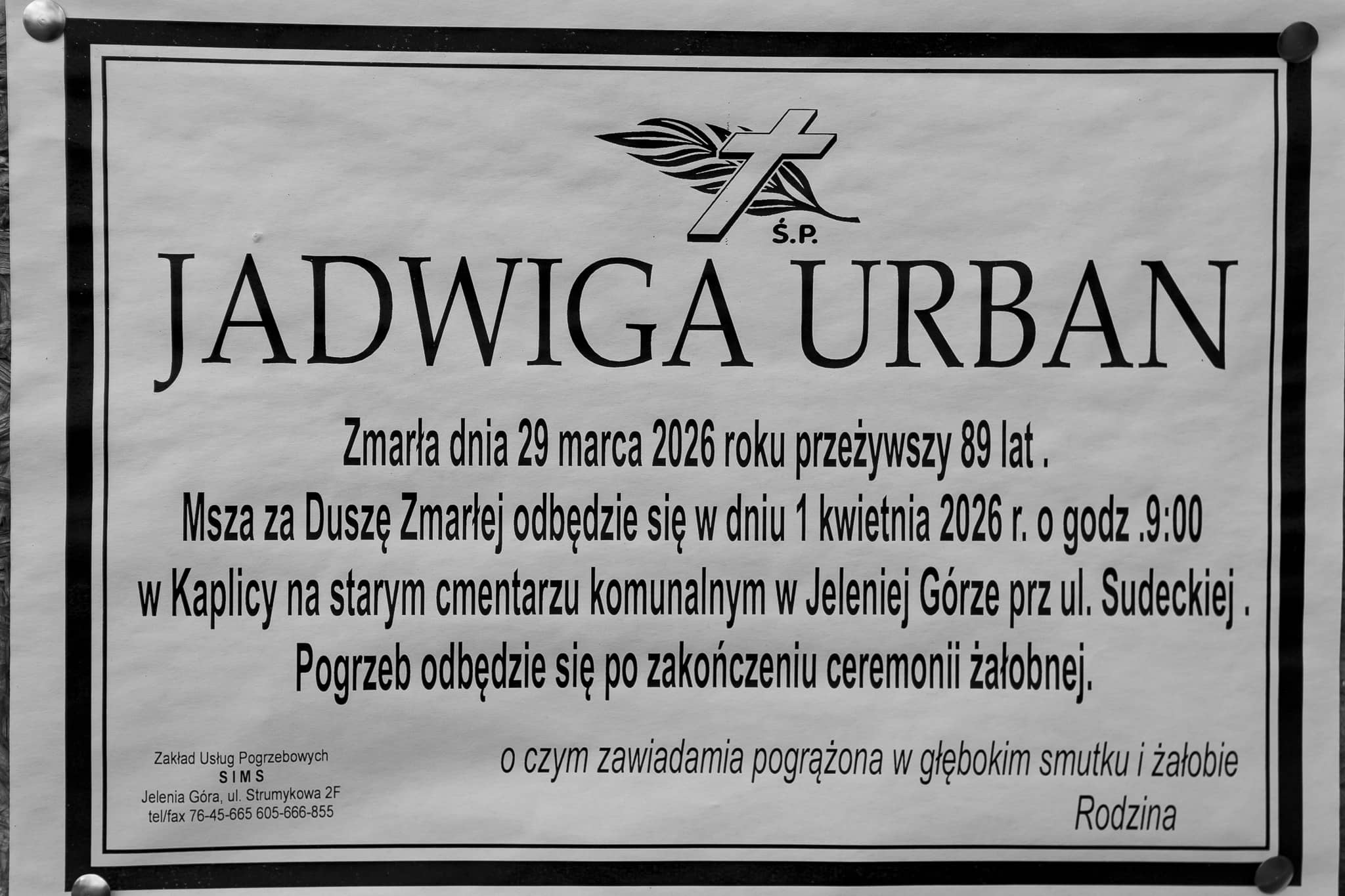Zmarła Jadwiga Urban