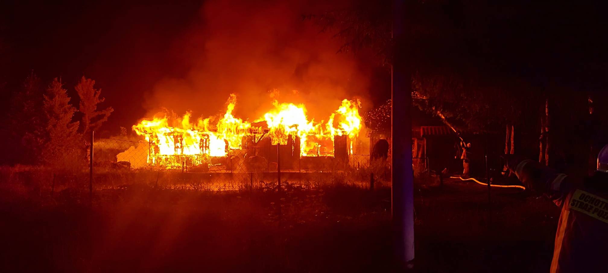 Pożar przyczepy kempingowej