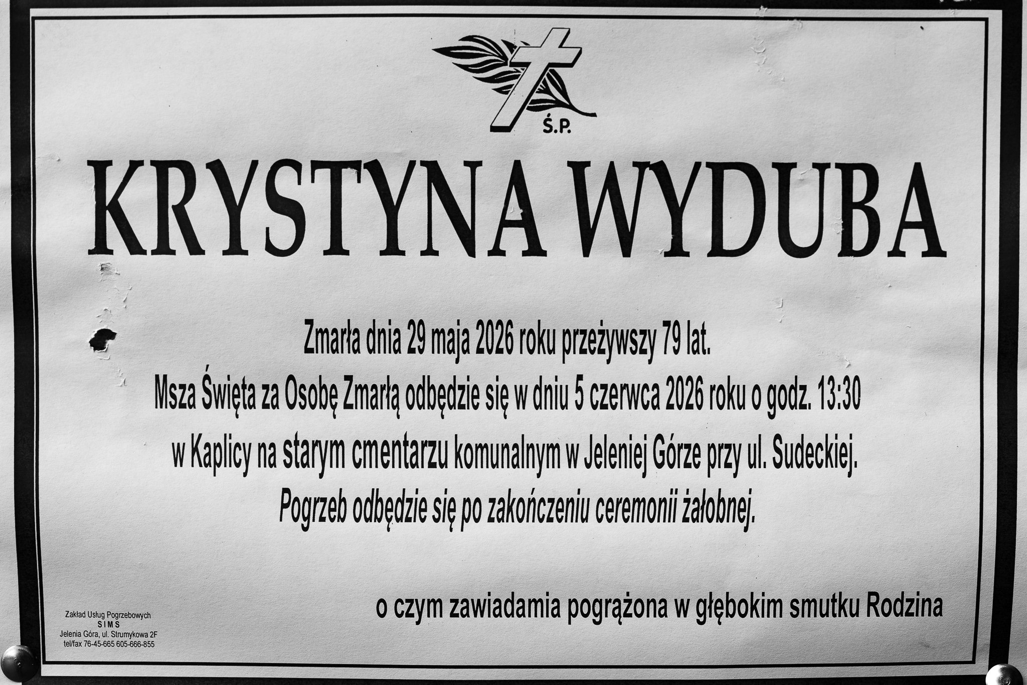 Zmarła Krystyna Wyduba