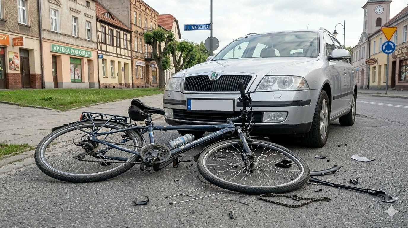 Wyjeżdżał na drogę i potrącił rowerzystę