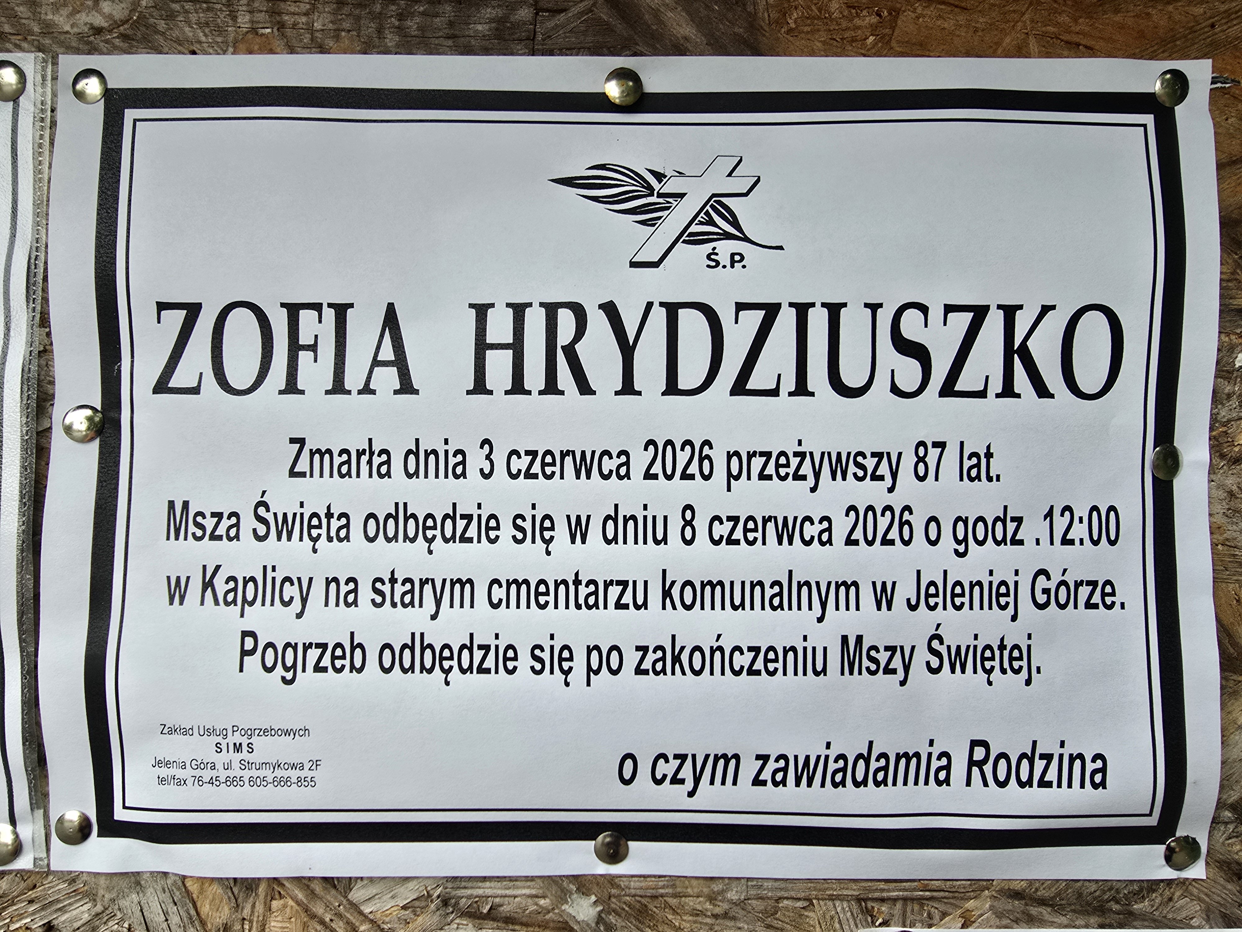 Zmarła Zofia Hrydziuszko