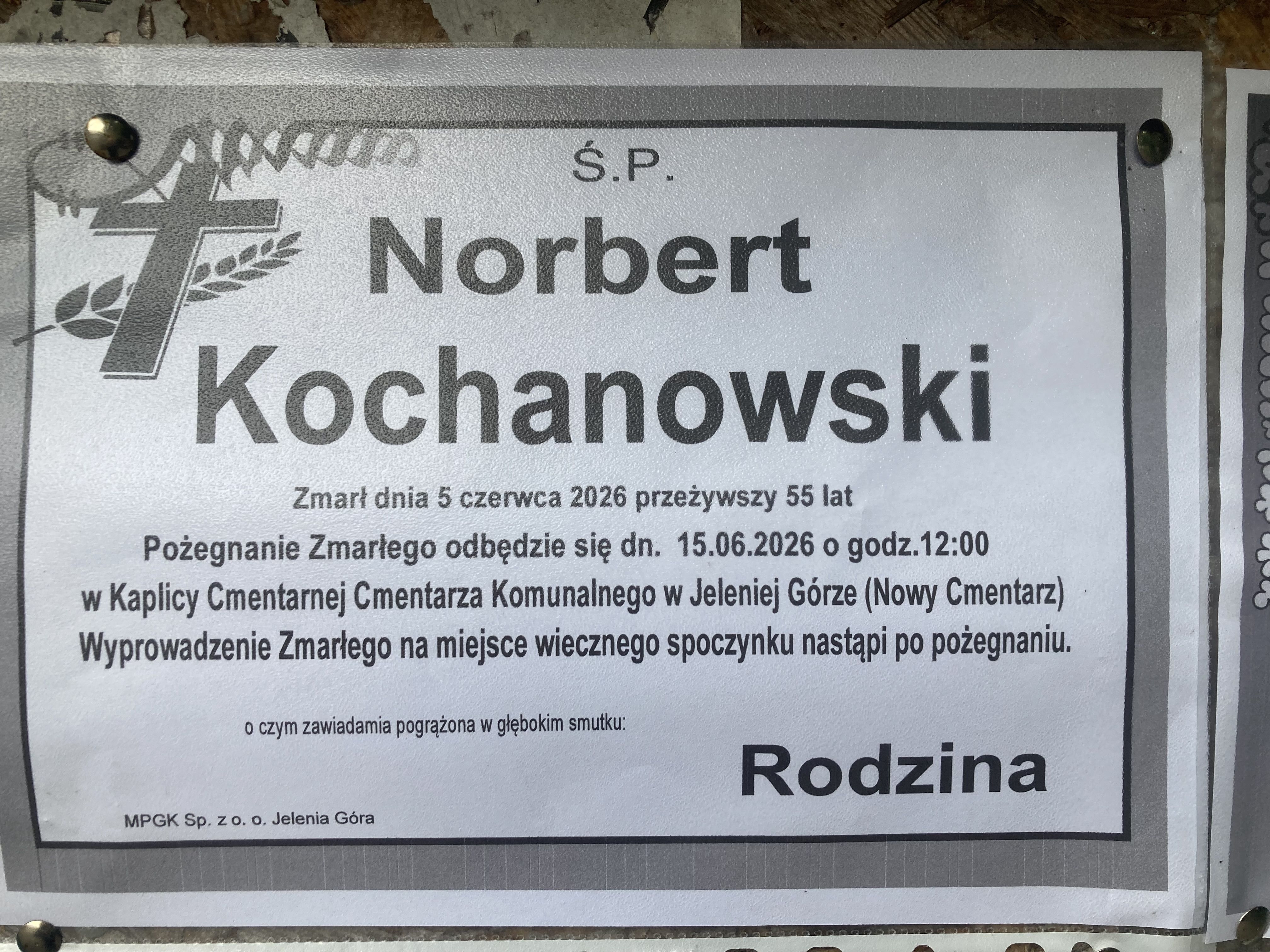 Zmarł Norbert Kochanowski