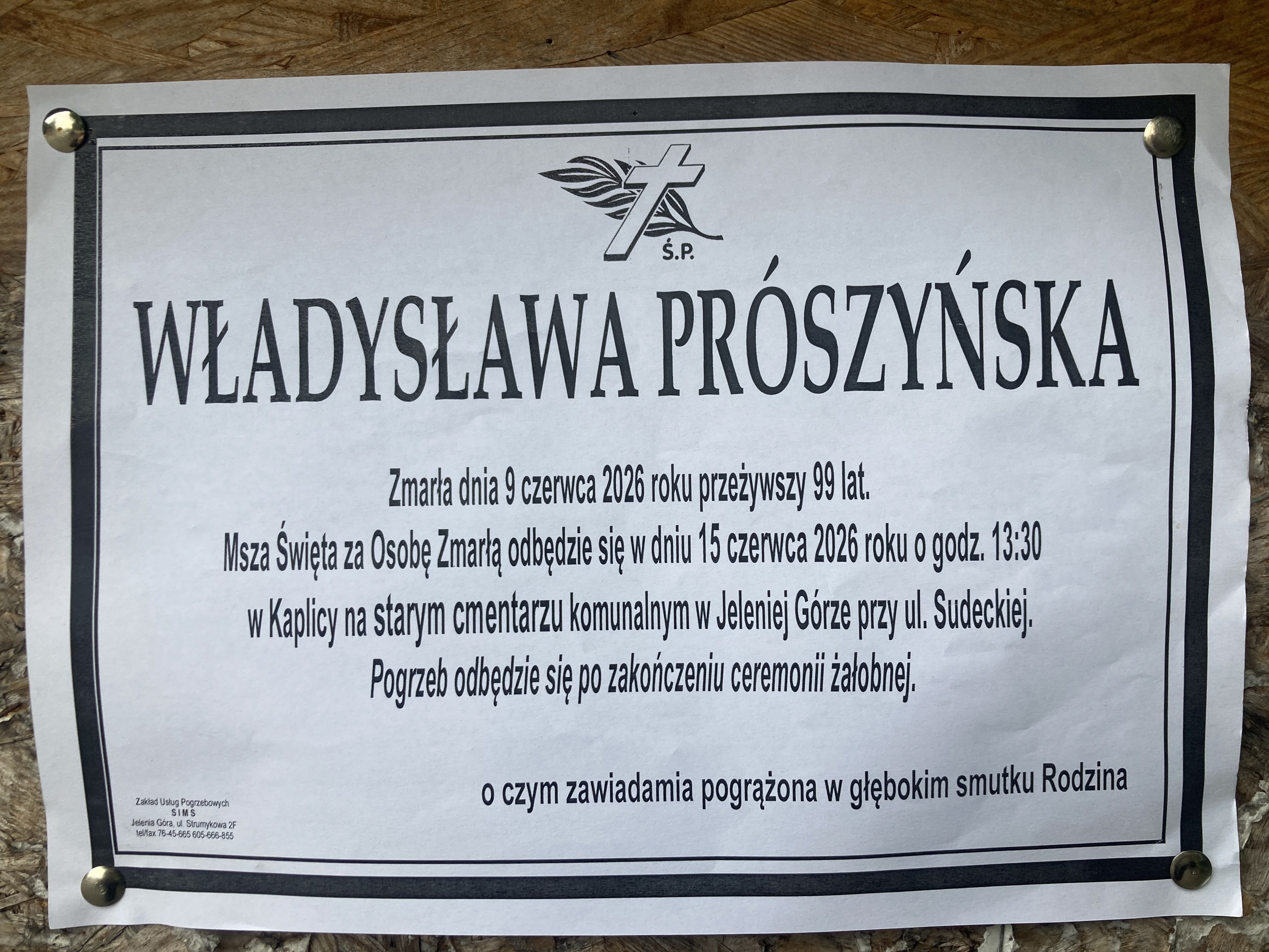 Zmarła Władysława Prószyńska