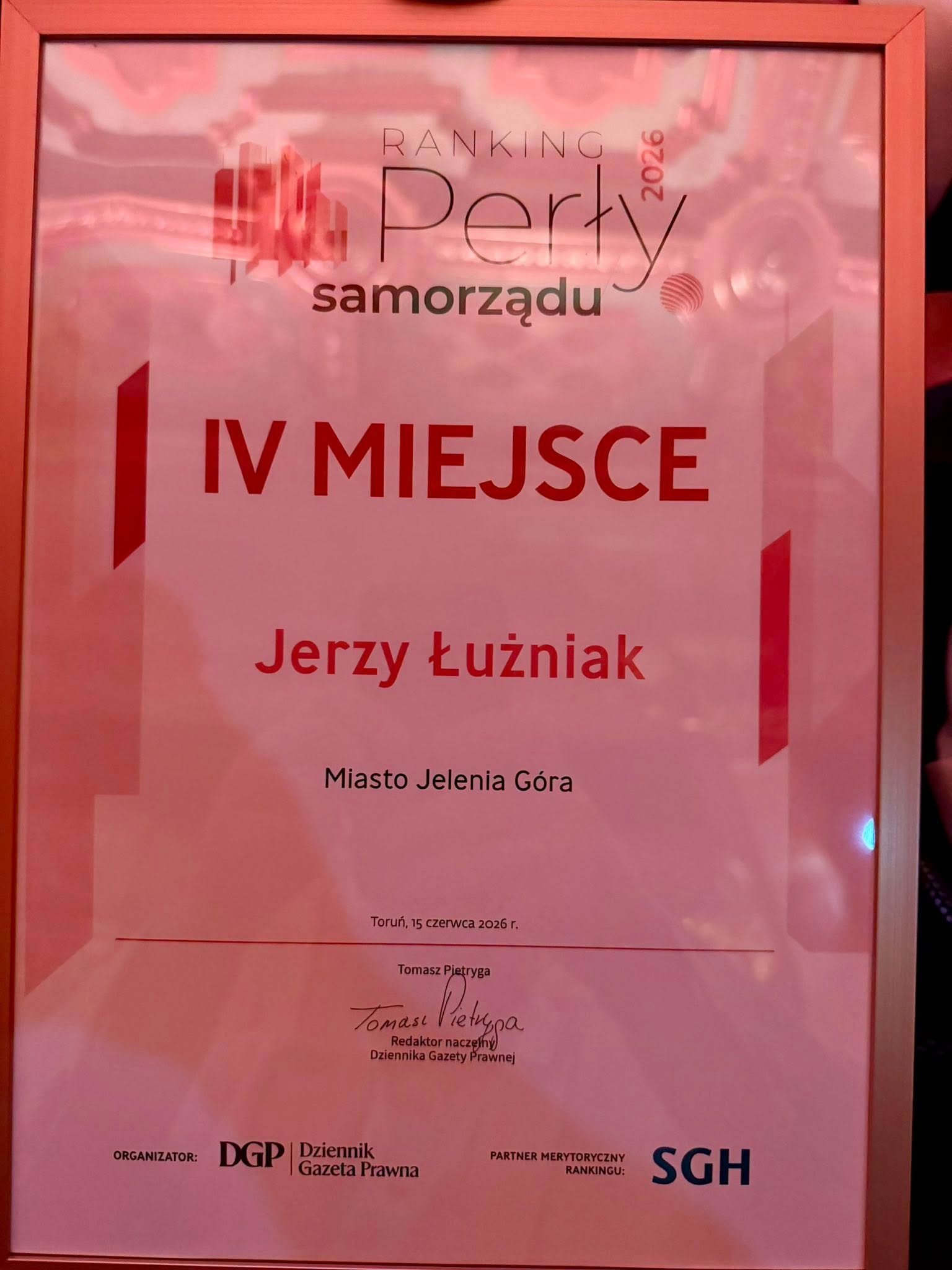 Jerzy Łużniak w czołówce rankingu samorządowców