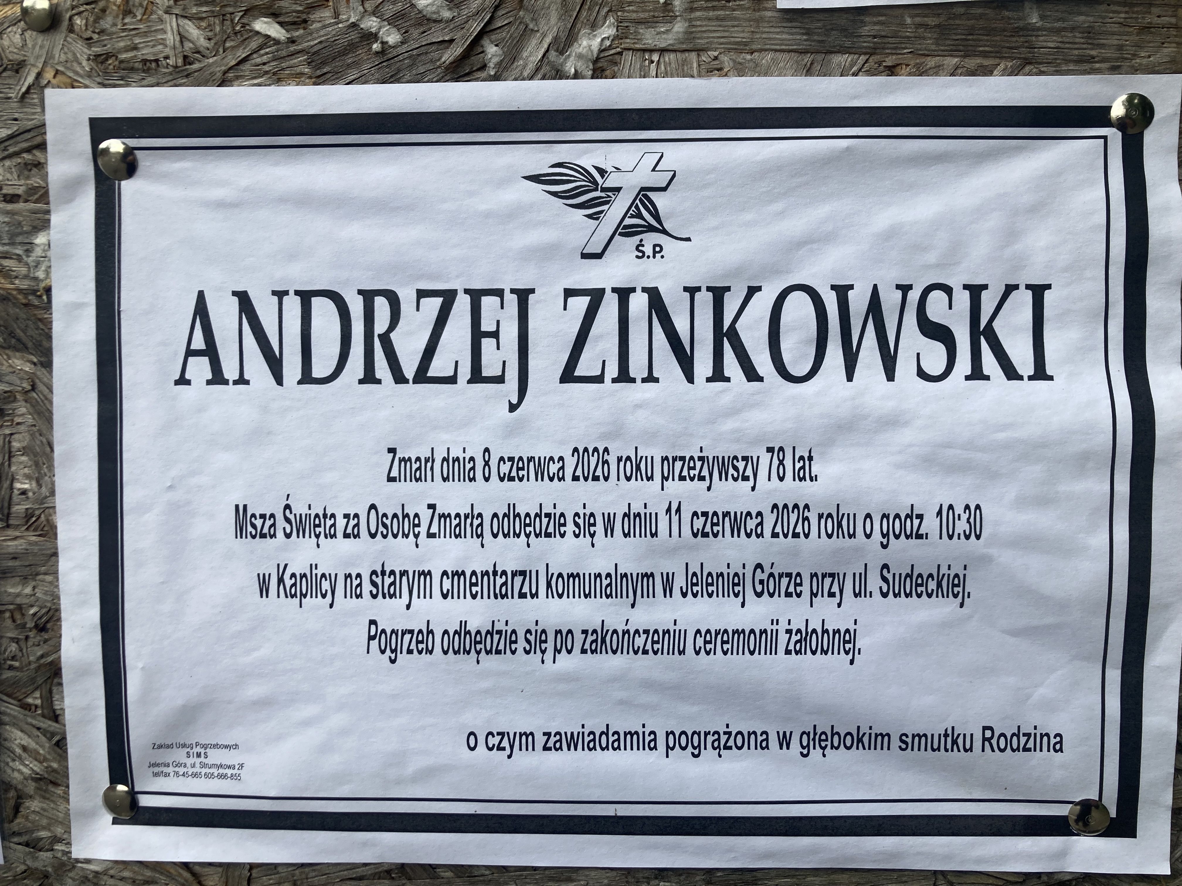 Zmarł Andrzej Zinkowski