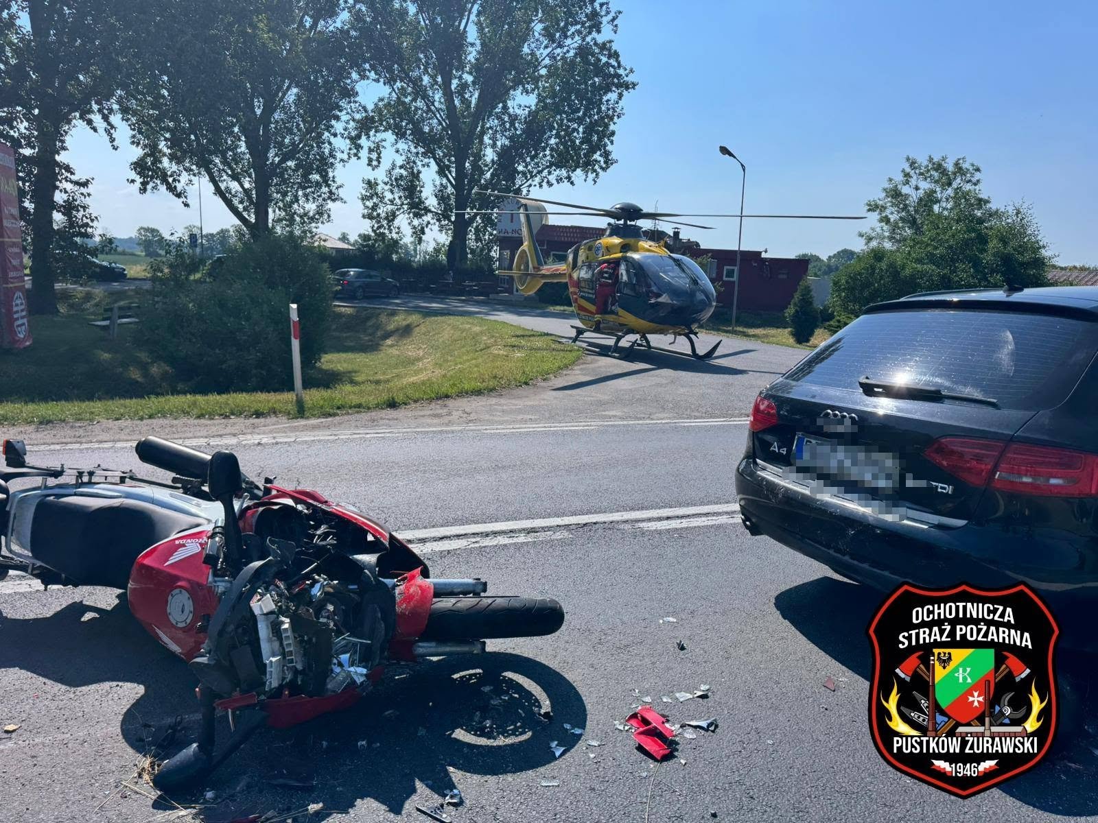 Motocyklista ciężko ranny po zderzeniu z autem