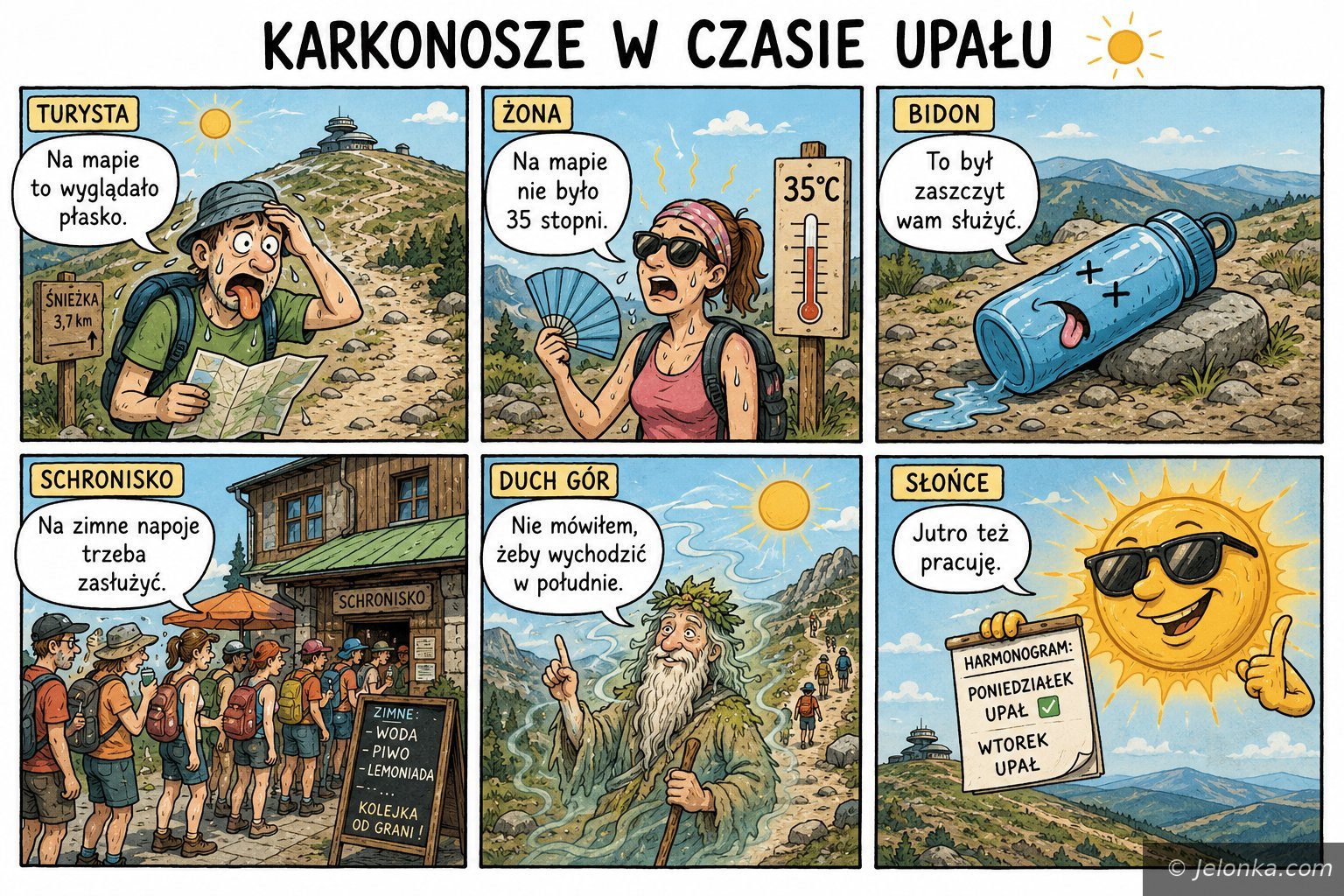 Karkonosze w czasie upału. Uśmiechnij się, ale o wodzie nie zapominaj