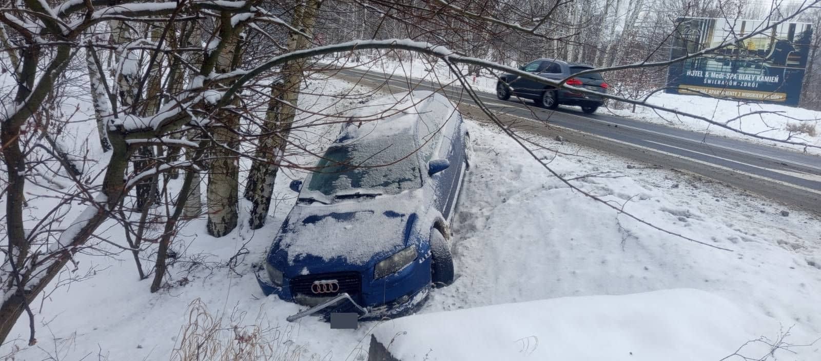 Audi wylądowało w rowie