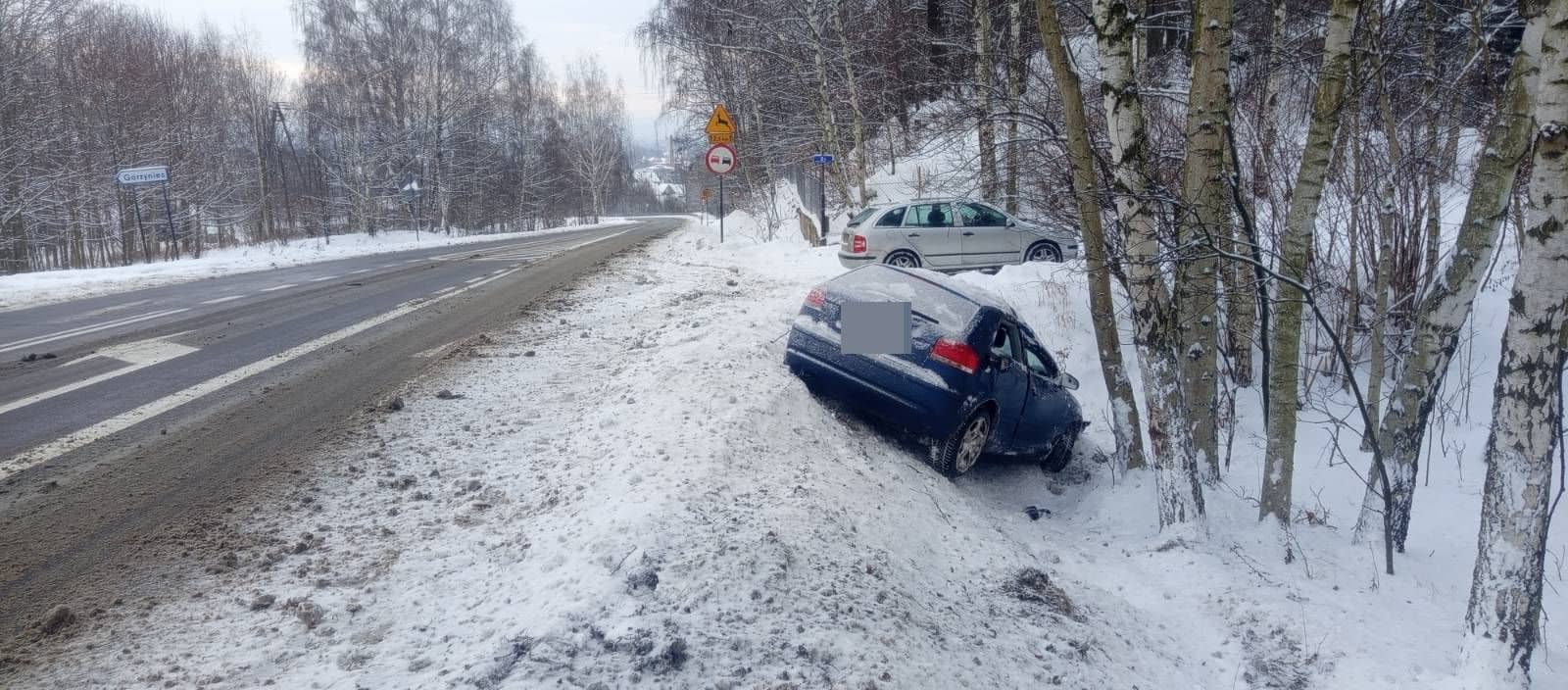 Audi wylądowało w rowie