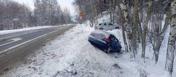 Audi wylądowało w rowie