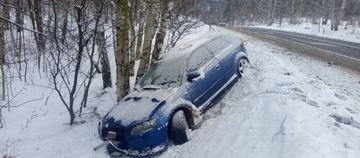 Audi wylądowało w rowie