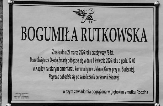 Zmarła Bogumiła Rutkowska