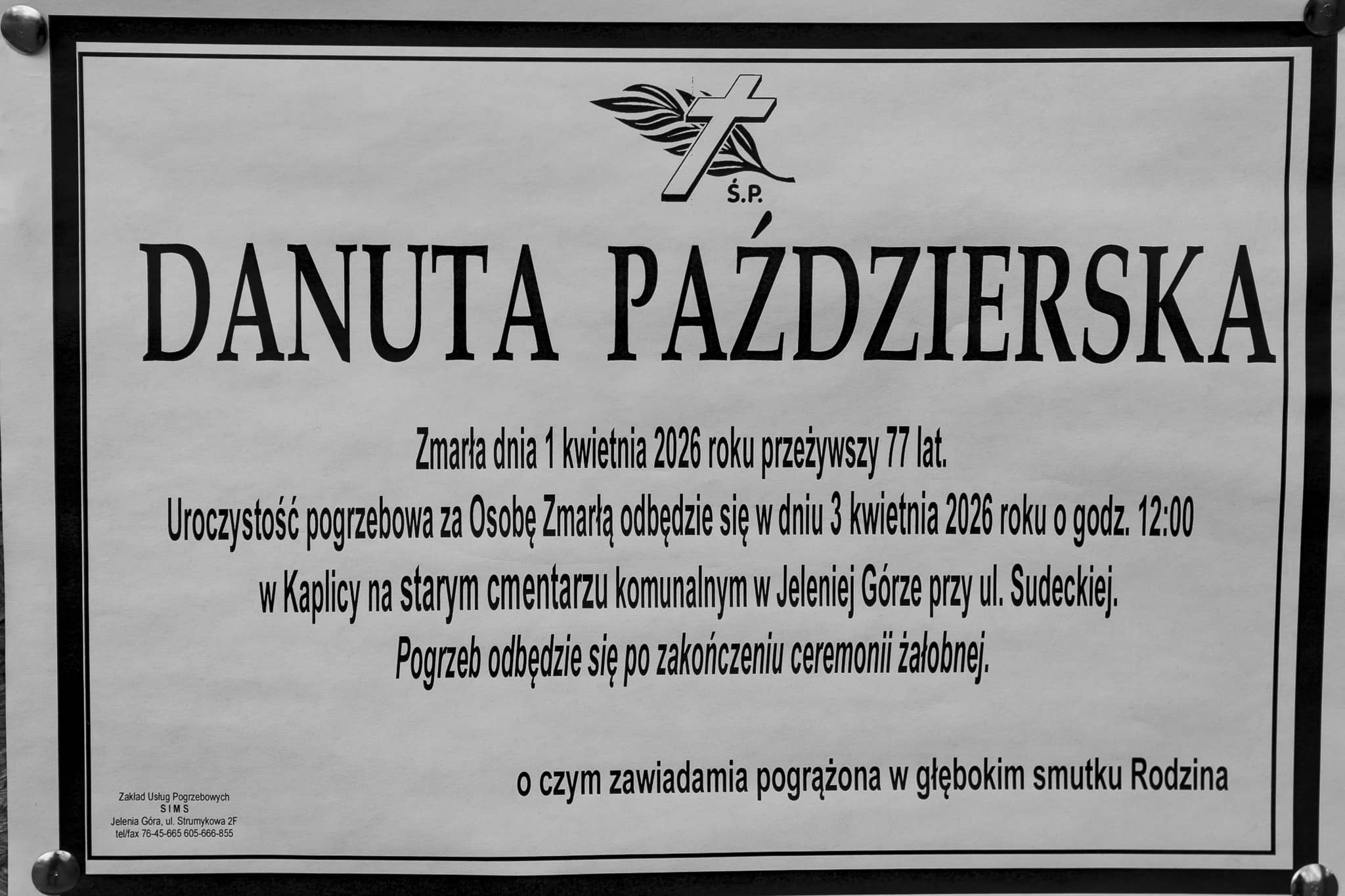 Zmarła Danuta Paździerska