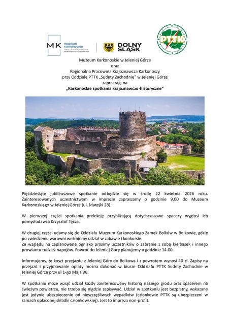 Jubileuszowe Karkonoskie Spotkanie Krajoznawczo–Historyczne