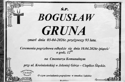 Zmarł Bogusław Gruna