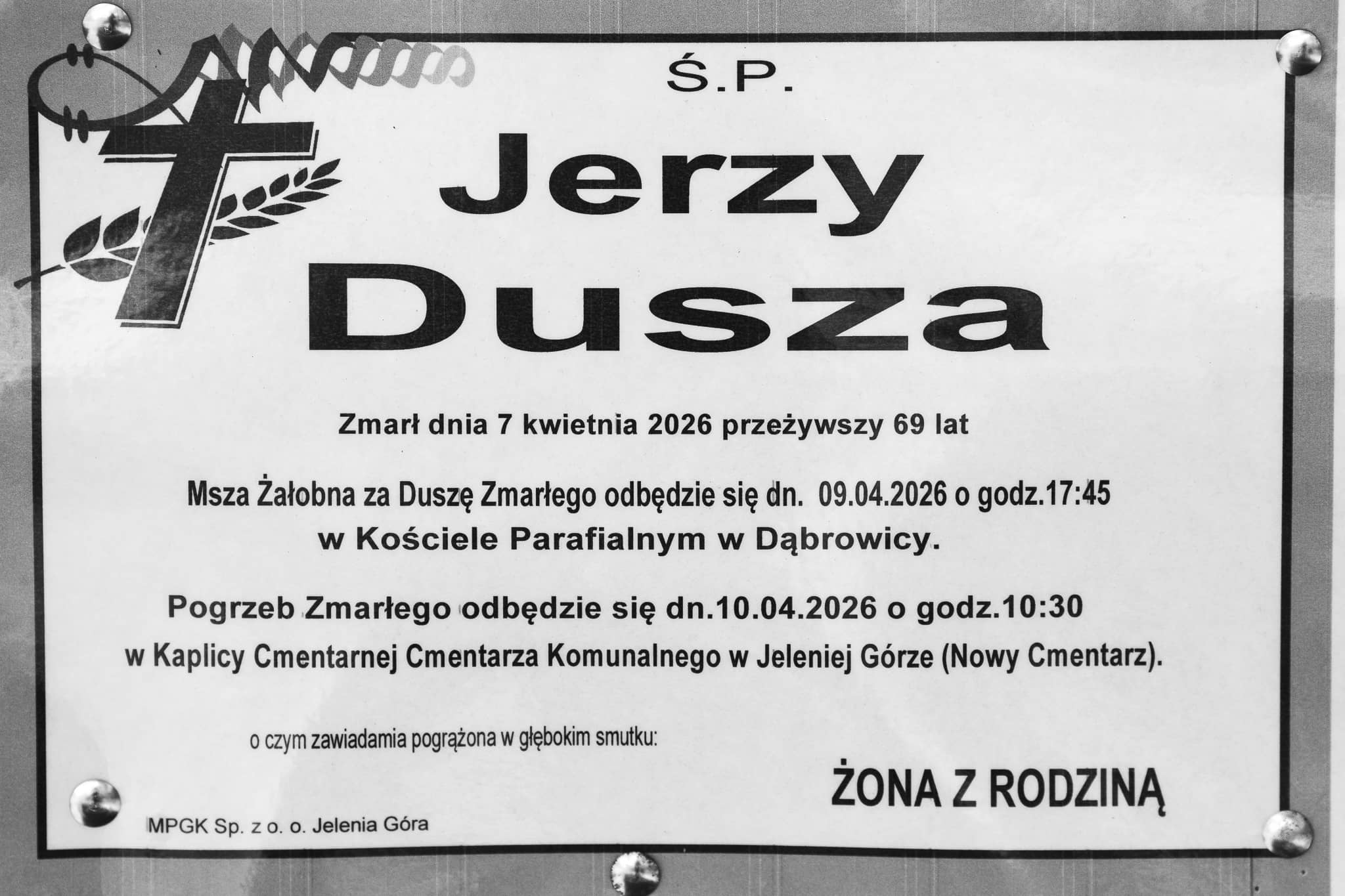 Zmarł Jerzy Dusza