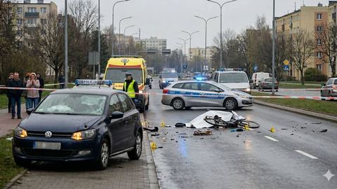 Rowerzysta zginął pod kołami Volkswagena