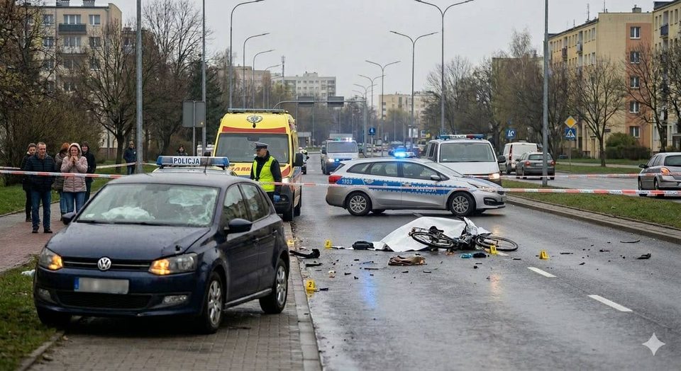 Rowerzysta zginął pod kołami Volkswagena