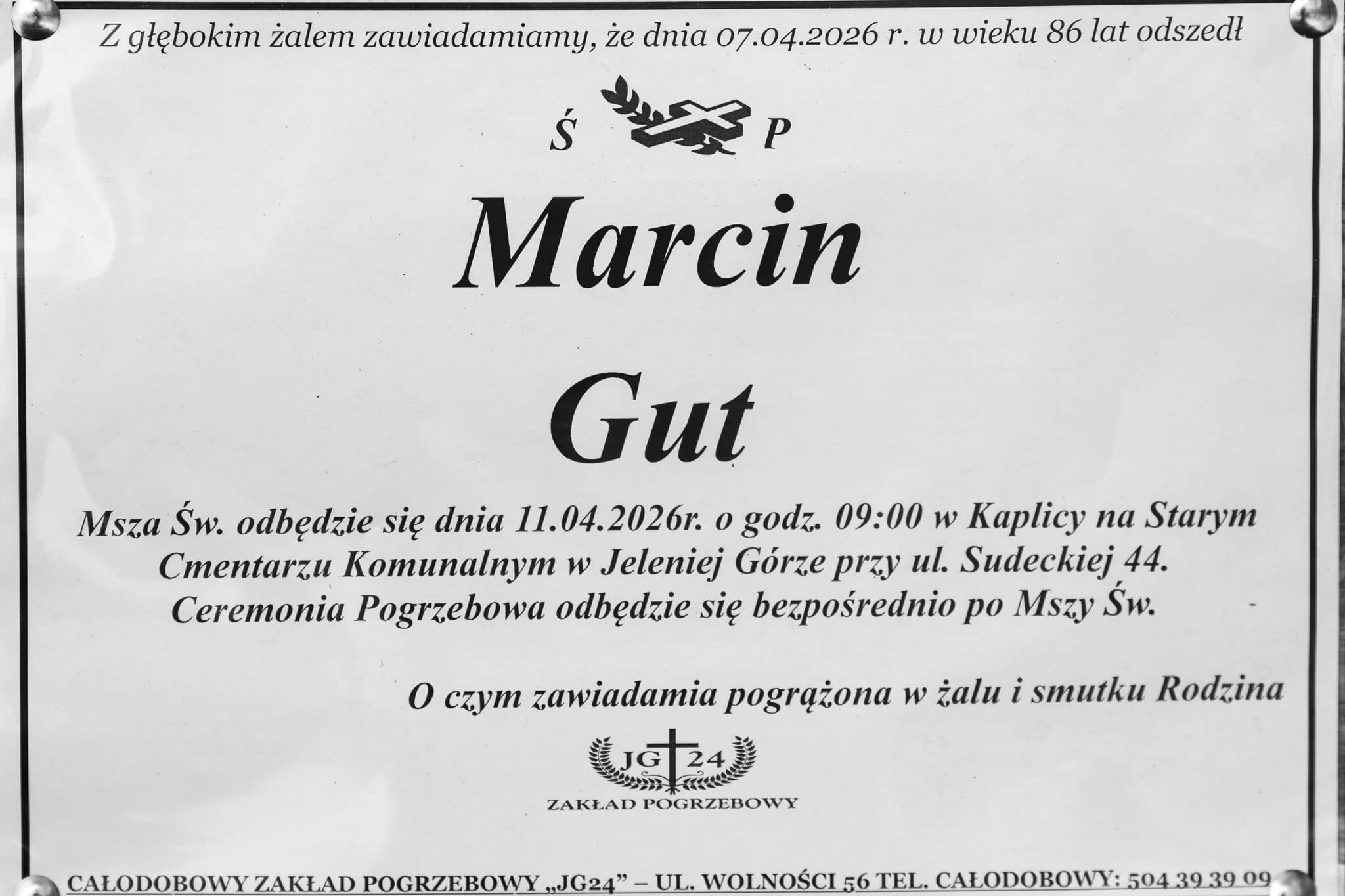 Zmarł Marcin Gut