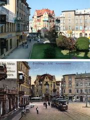 Plac Niepodległości w październiku 2007 i Warmbrunnerplatz na początku lat 20 minionego stulecia.