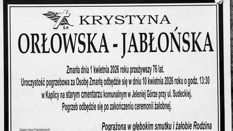 Zmarła Krystyna Orłowska–Jabłońska