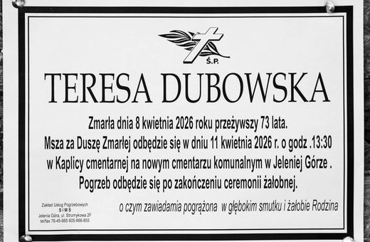 Zmarła Teresa Dubowska