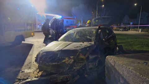 Nieplanowana wizyta na parkingu dyskontu handlowego
