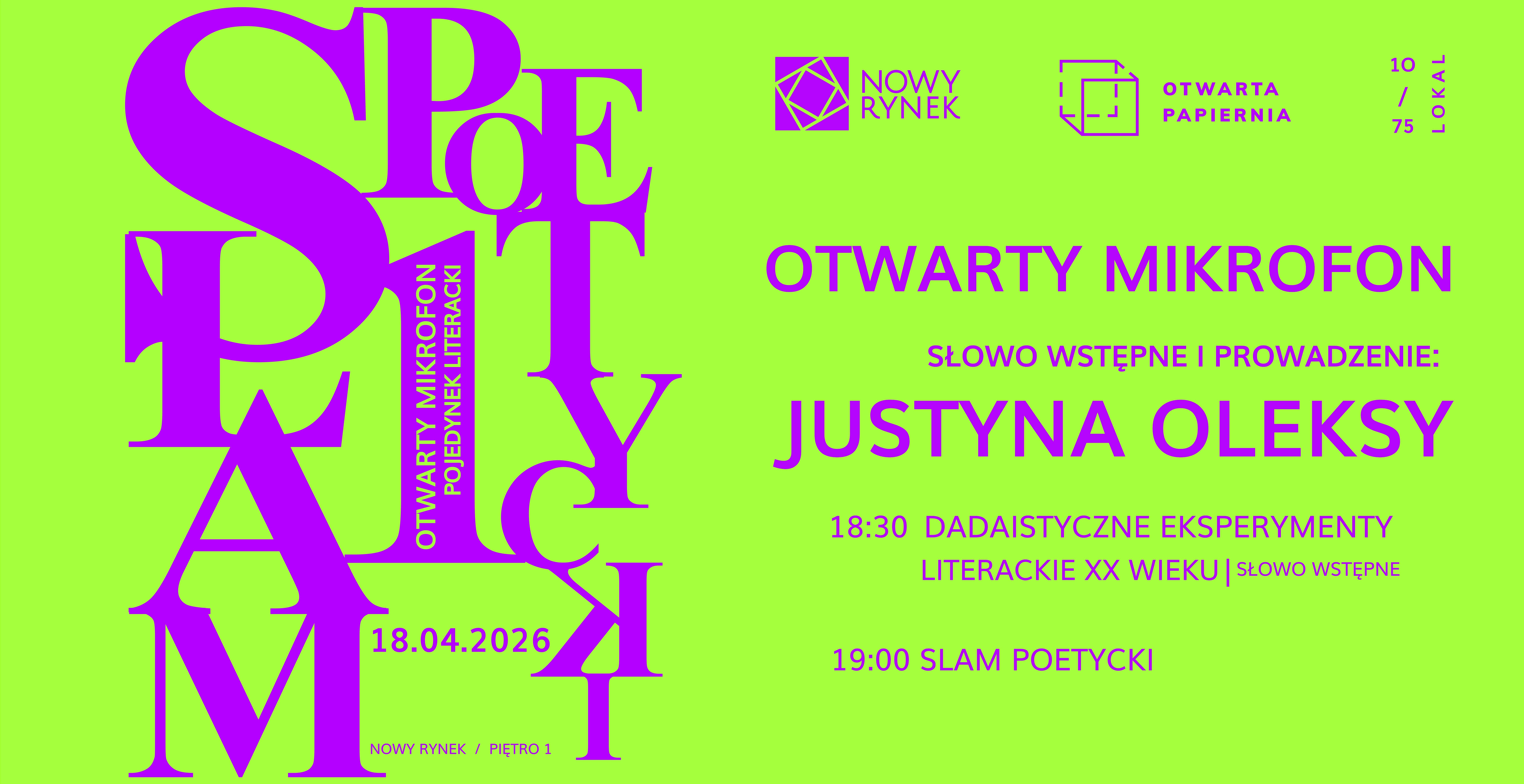 OTWARTY MIKROFON – nowy cykl slamów poetyckich w Otwartej Papierni