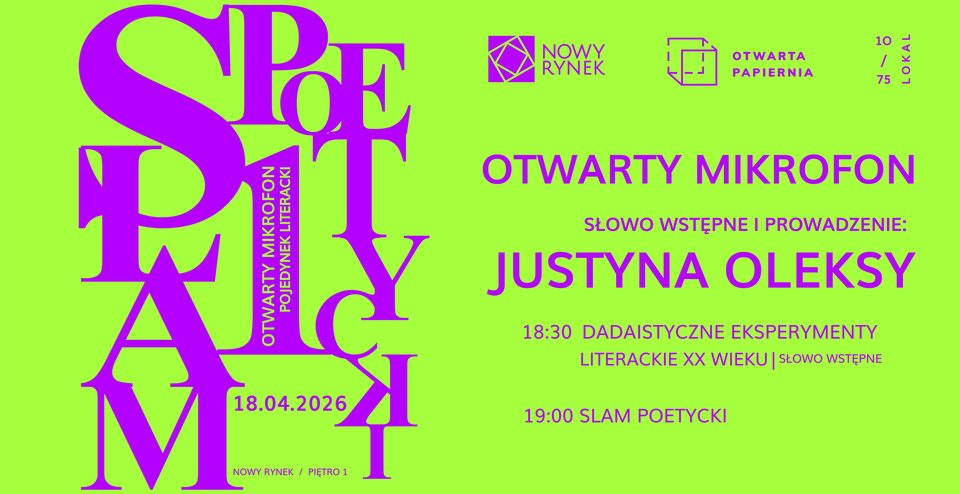 OTWARTY MIKROFON – nowy cykl slamów poetyckich w Otwartej Papierni