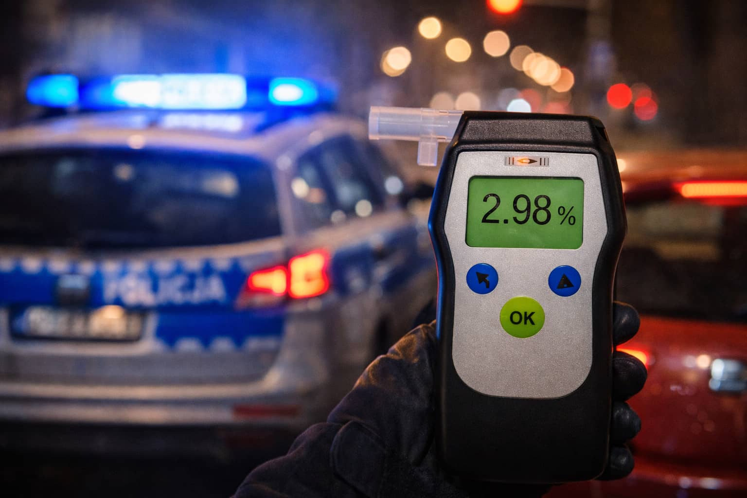 Ledwo stała na nogach ale wsiadła za kierownicę