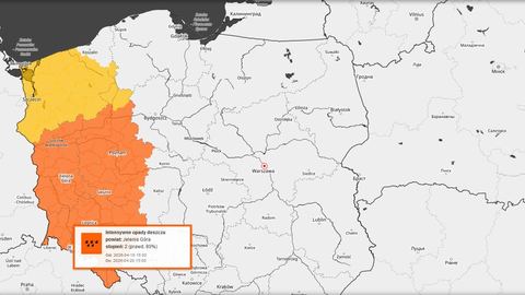 Będzie mocno padać, ostrzeżenie dla naszego regionu