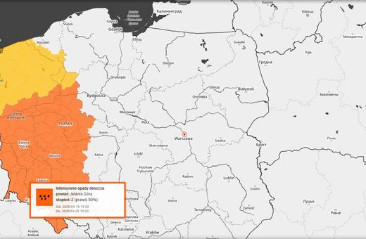 Będzie mocno padać, ostrzeżenie dla naszego regionu