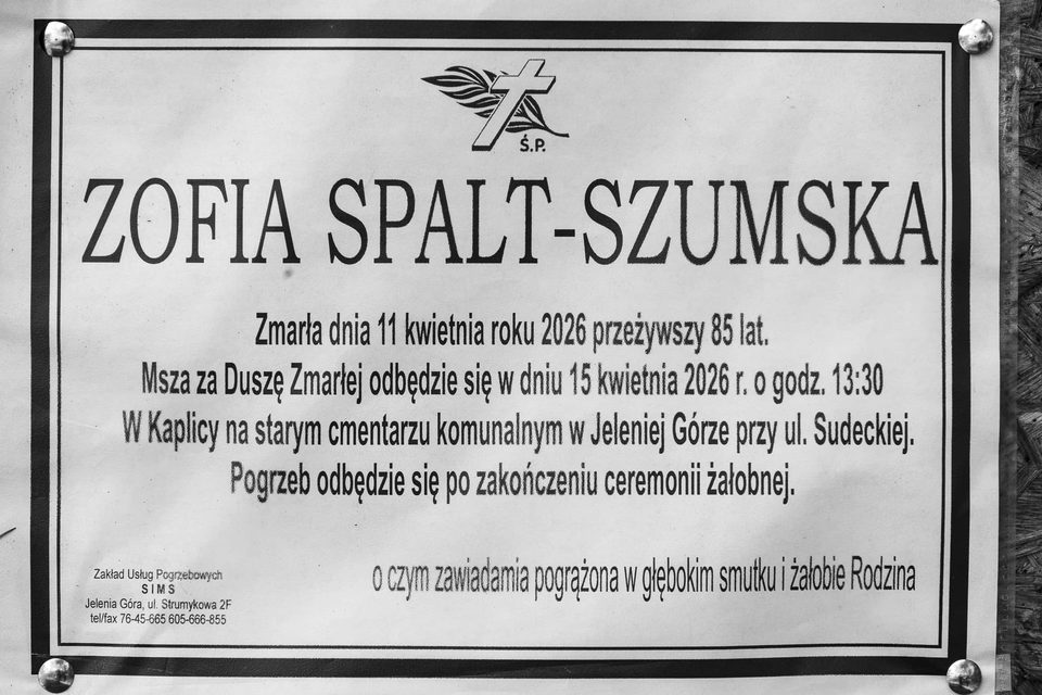 Zmarła Zofia Spalt–Szumska