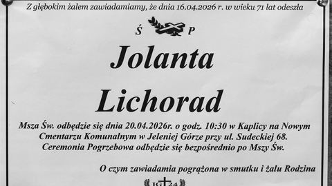 Zmarła Jolanta Lichorad