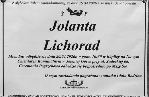 Zmarła Jolanta Lichorad