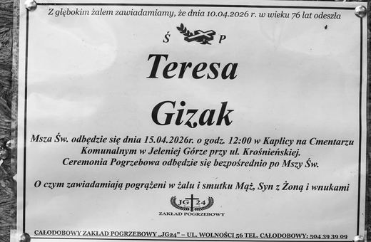 Zmarła Teresa Gizak