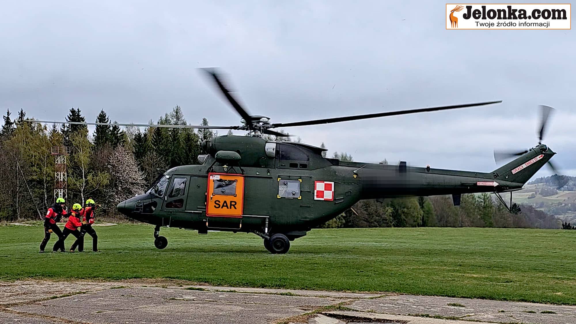 Helikopter nad Jelenią Górą