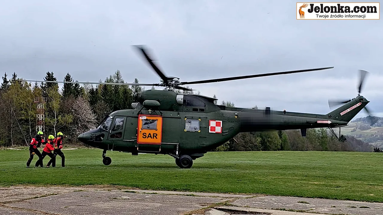 Helikopter nad Jelenią Górą