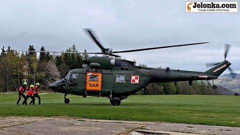 Helikopter nad Jelenią Górą