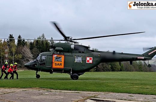 Helikopter nad Jelenią Górą
