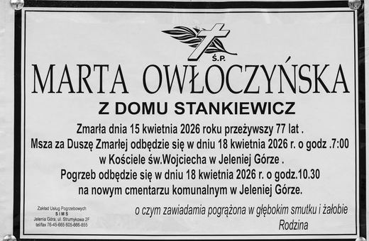 Zmarła Marta Owłoczyńska