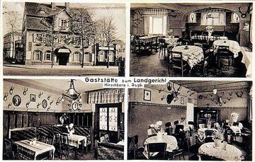 Zajazd Zum Landgericht, przy sądzie – Wilhelmstrasse. Dziś Wojska Polskiego. Z dawnego zajazdu powstał budynek różnych kancelarii, ale lokal gastronomiczny był tu jeszcze kilka lat
