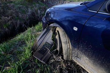 Toyota wypadła z drogi