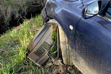 Toyota wypadła z drogi