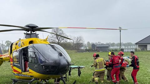 Poważny wypadek, mężczyzna spadł z rusztowania