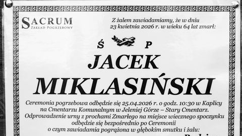 Zmarł Jacek Miklasiński