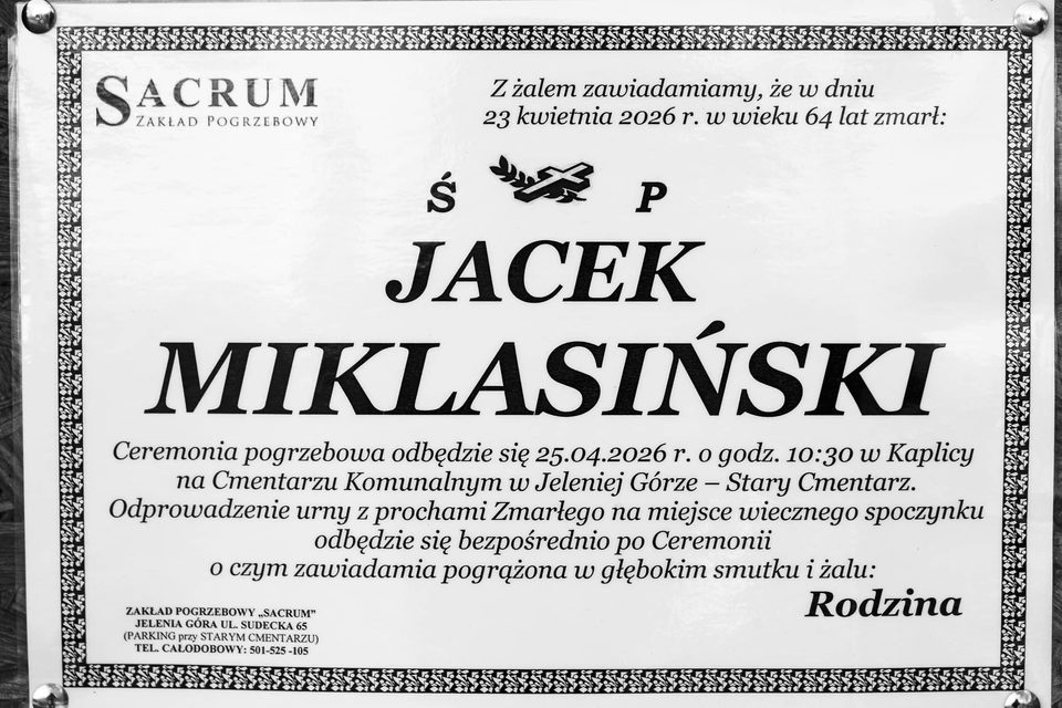 Zmarł Jacek Miklasiński