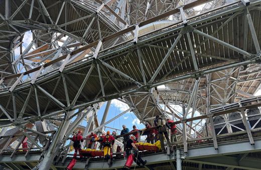 Ćwiczyli ewakuacje z wieży Sky Walk