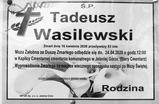 Zmarł Tadeusz Wasilewski